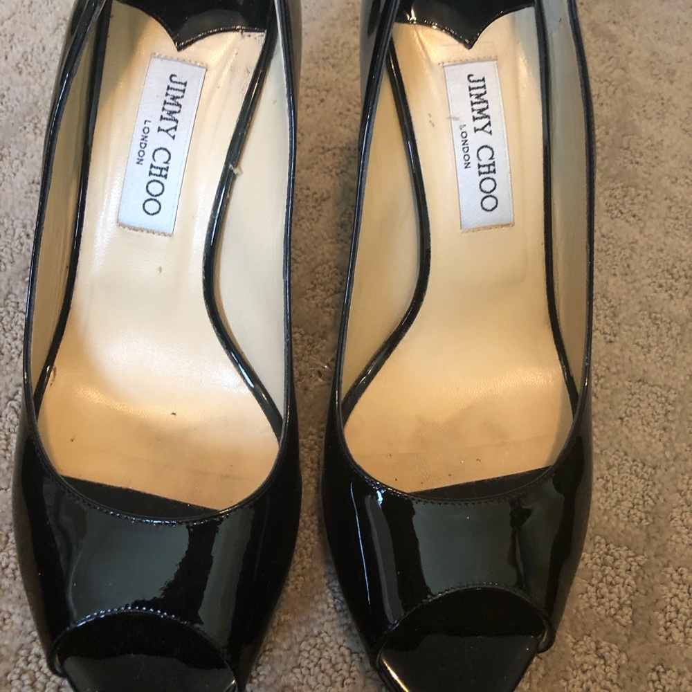 Jimmy Choo Patent Peep Toe Size 10